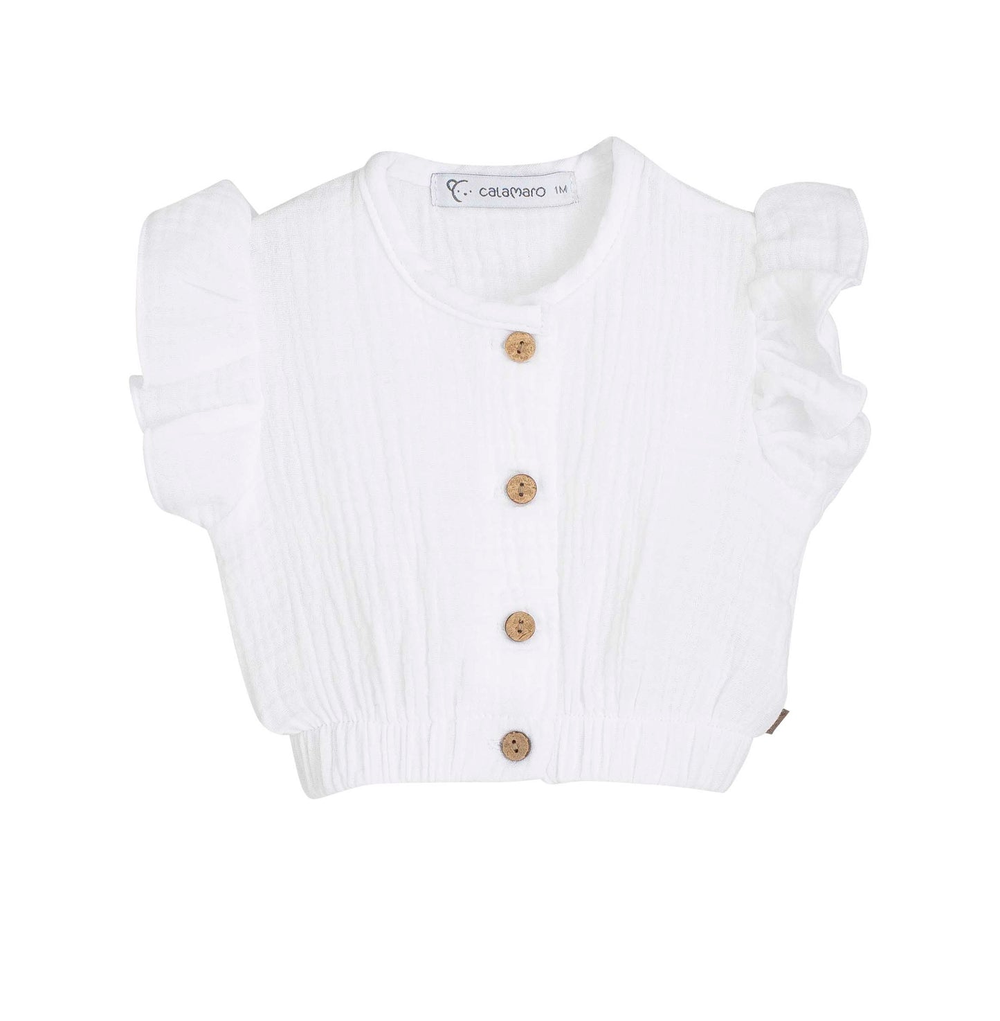 Blusa Alborán Calamaro blanca niña y bebé | 1-24 meses y 3-10 años