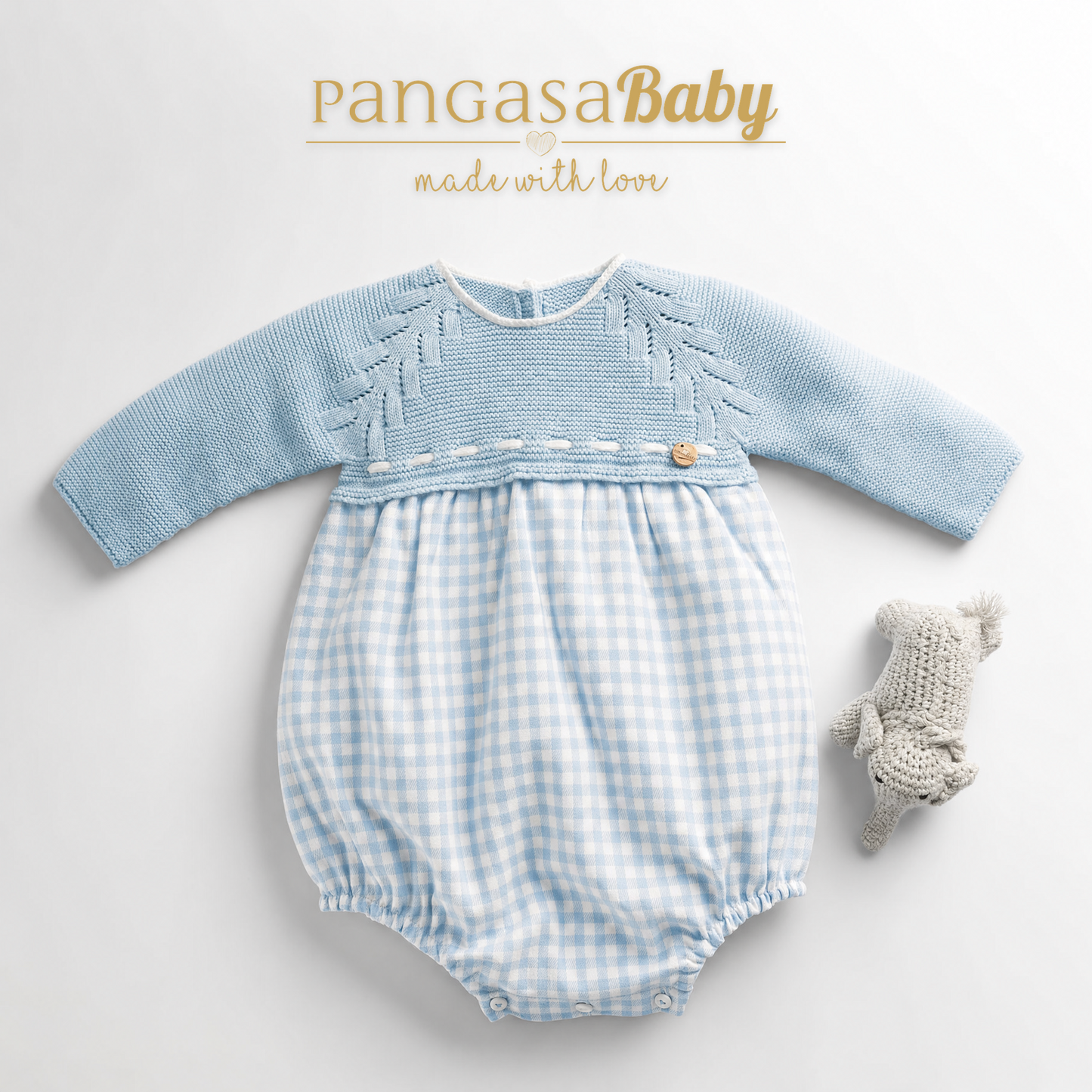 Pelele Soft Pangasa Baby | Celeste Empolvado | 1-12 meses