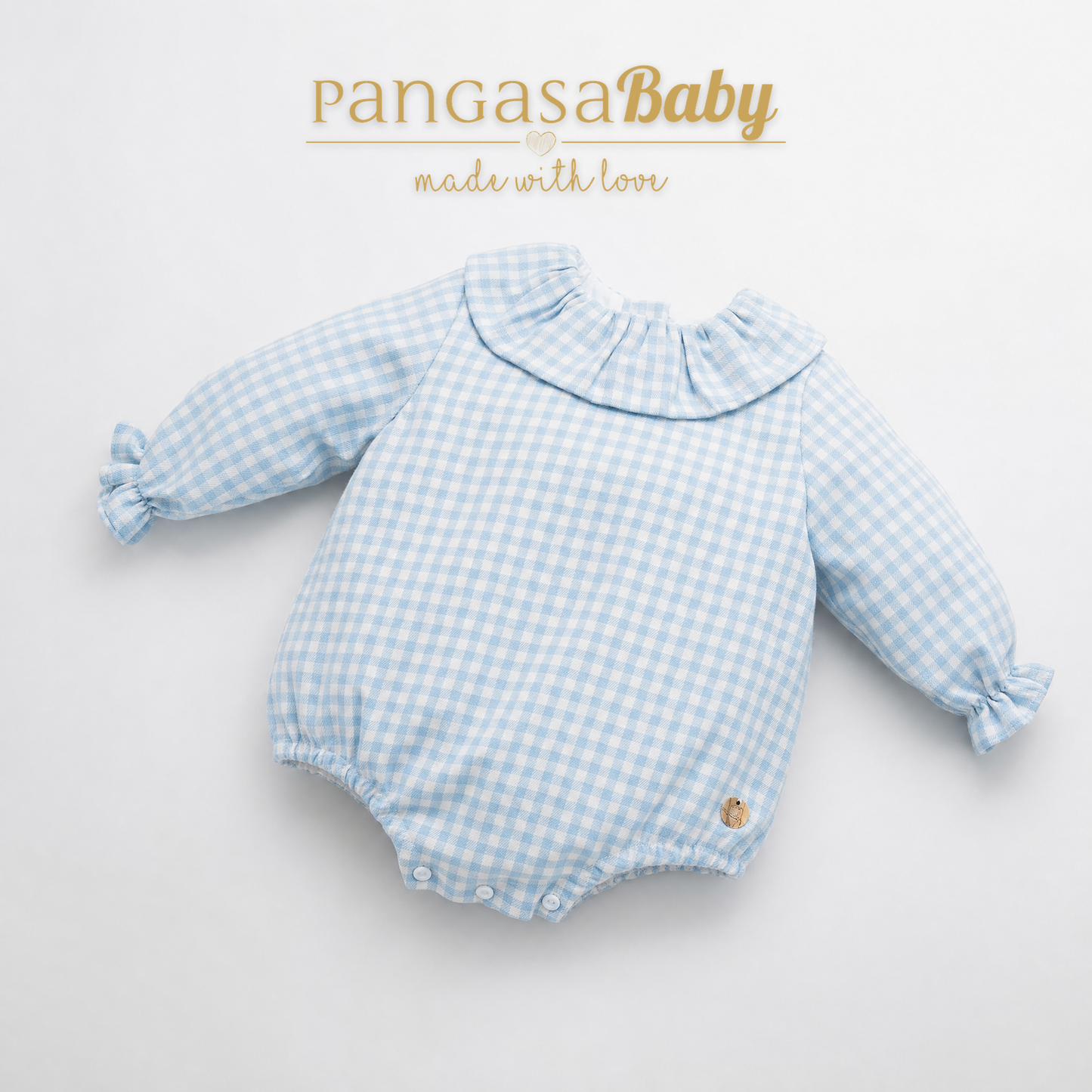Pelele Soft Todo Tela Pangasa Baby | Celeste Empolvado | 1-12 meses