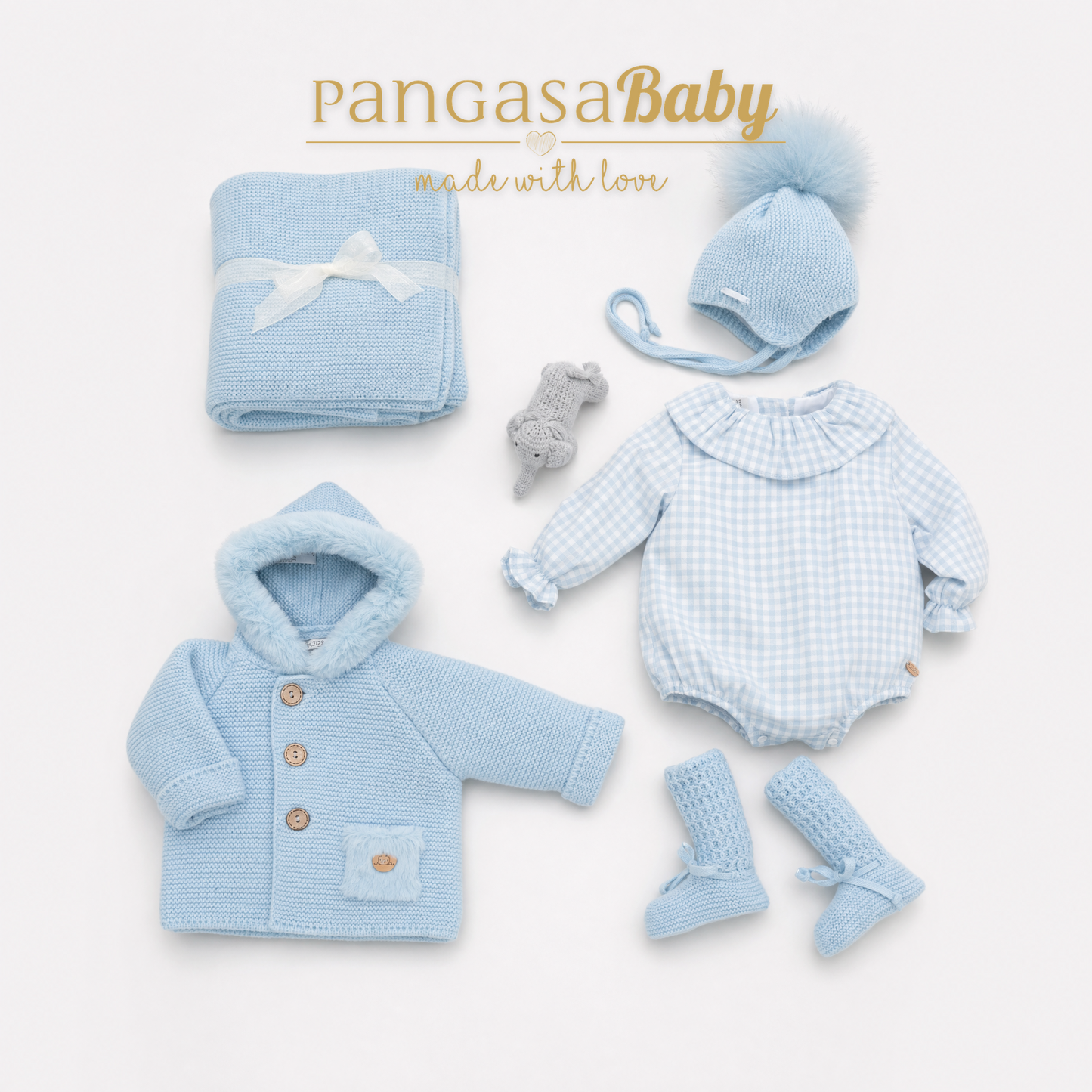 Pelele Soft Todo Tela Pangasa Baby | Celeste Empolvado | 1-12 meses