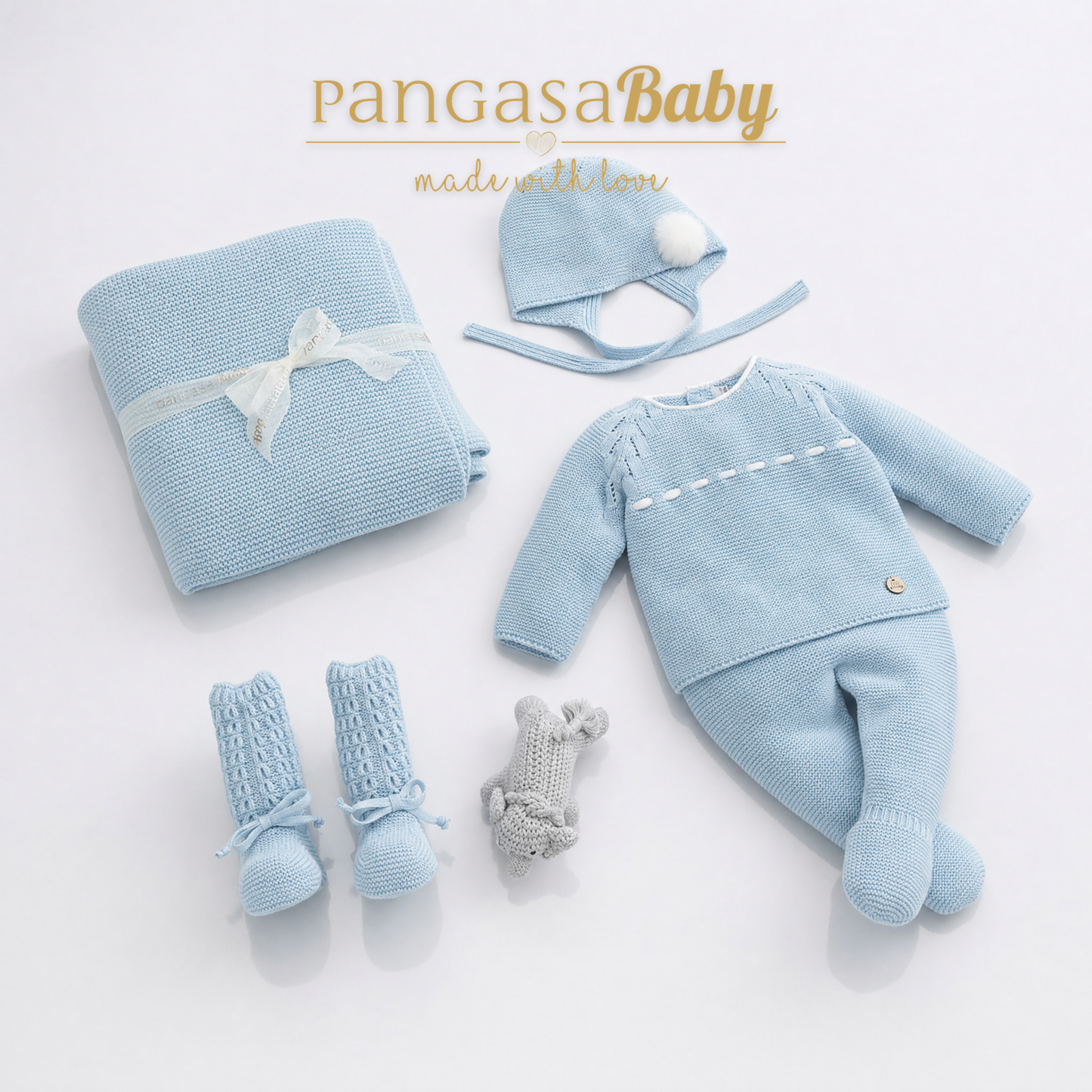P.Puesta Soft + Gorro Pangasa Baby | Celeste | 0-12 meses