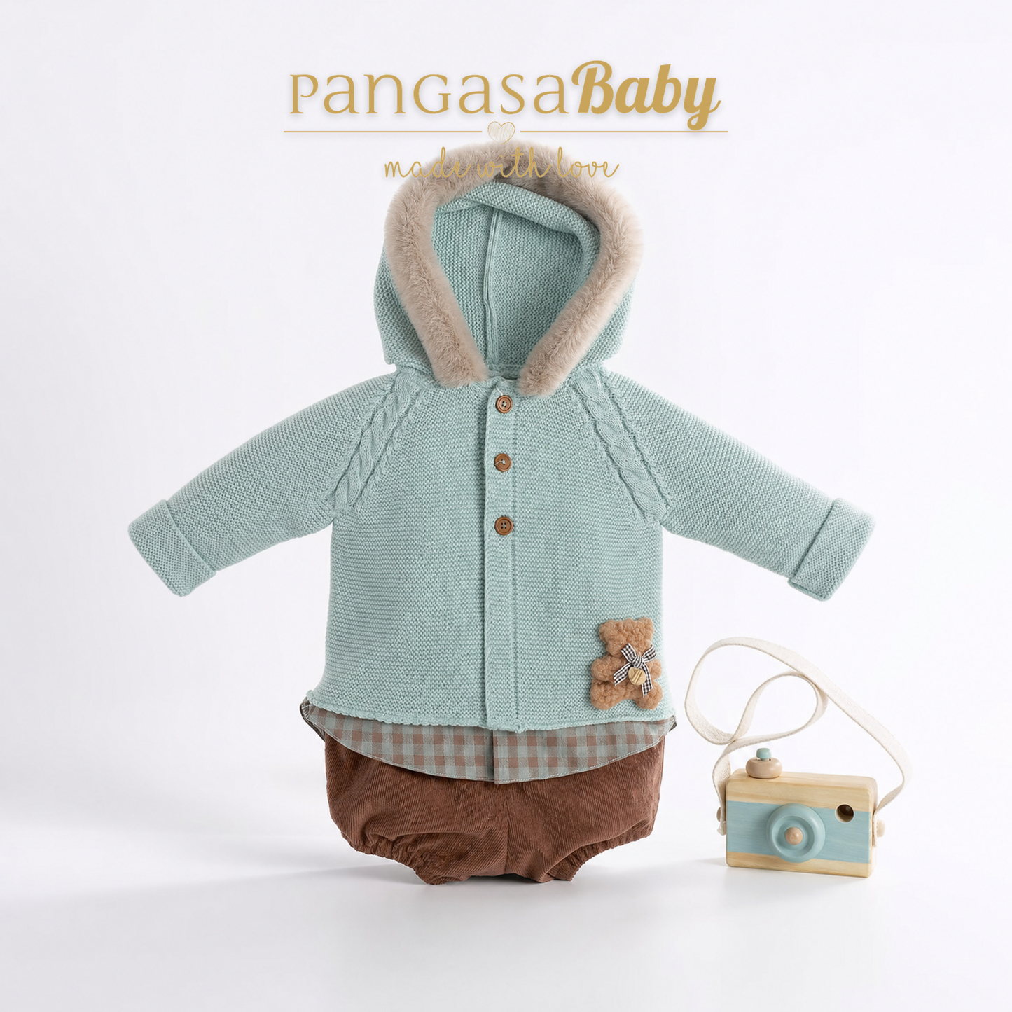 TRAJE 2P PANTALON PANA VICHY MINT 3-24 meses pangasa baby