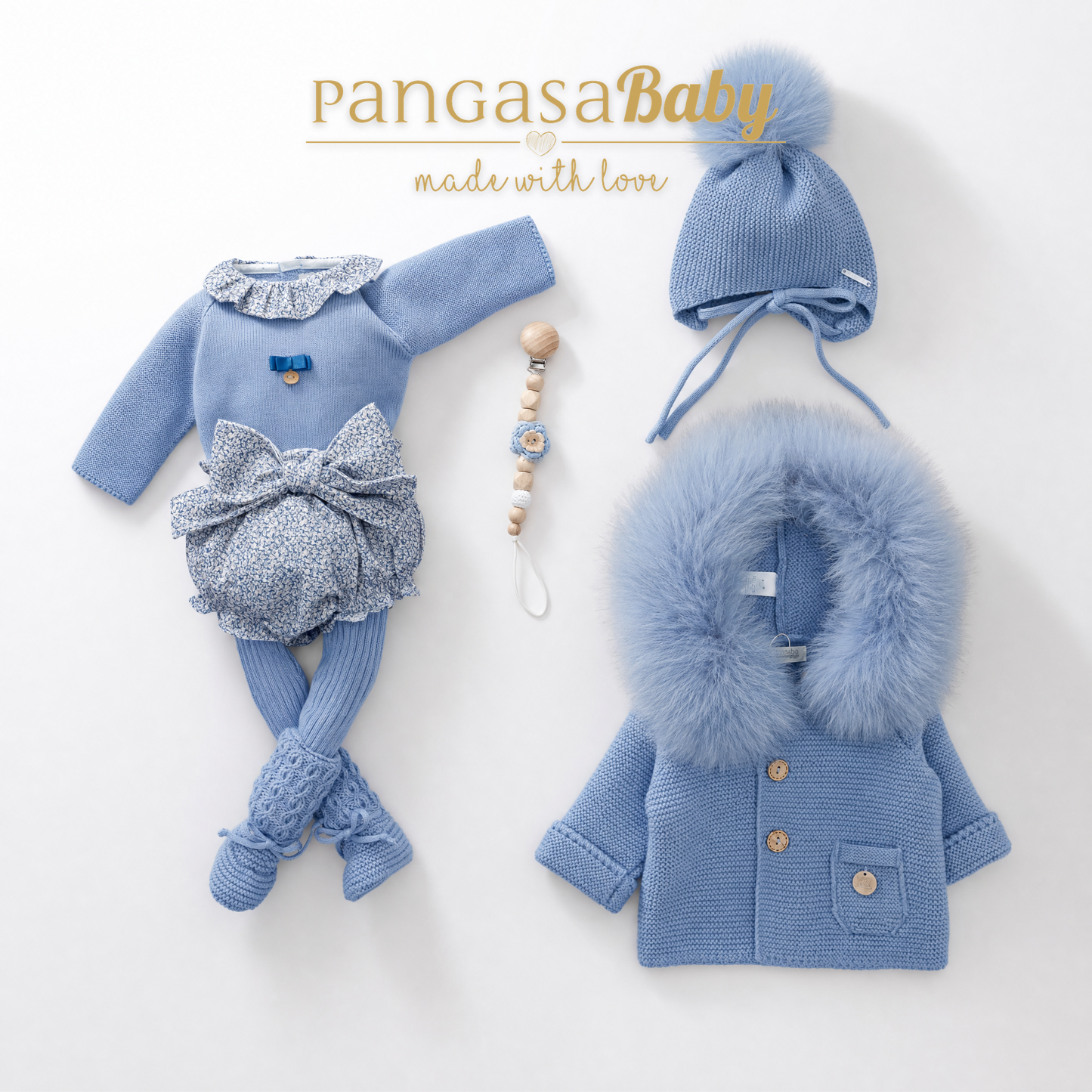 Conjunto Braguita Brume Pangasa Baby | Color Bruma | 3-24 meses
