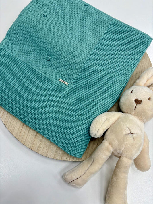 Toquilla Bebé Mint con Topos – Suave y Delicada