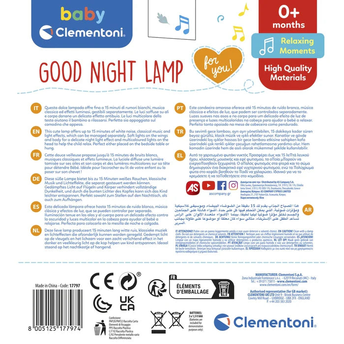 Lámpara Buenas Noches – Luz Nocturna Musical para Bebés 0m+ | Sueño y Relajación