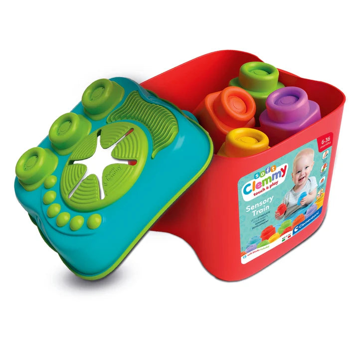 Clemmy Cubo Sensorial – Contenedor con 15 Bloques Blanditos 6-36m | Clementoni
