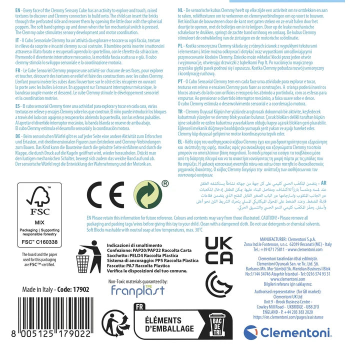 Clemmy – Cubo de Actividades con Bloques Blanditos 6-36m | Clementoni