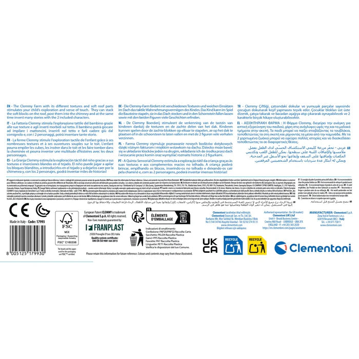 Clemmy Granja Sensorial – Set de Juego con Bloques Blanditos 6-36m | Clementoni