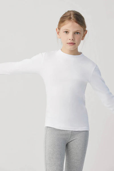 Camiseta cuello semicisne niña y niño Blanca Marcha