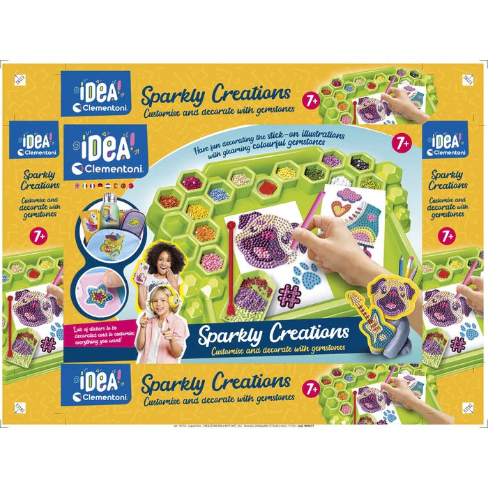 Idea Sparkly Creations – Crea pegatinas 3D con gemas de colores | Juego creativo 7+ años