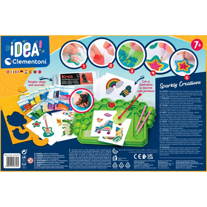 Idea Sparkly Creations – Crea pegatinas 3D con gemas de colores | Juego creativo 7+ años