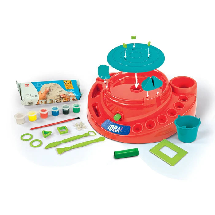 Idea Taller de Alfarería – Torno eléctrico y arcilla 500 g | Juego creativo 7+ años
