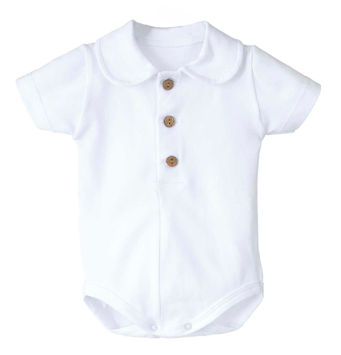 Body Bebé Cuello Redondo Tímor Elas Calamaro Blanco/Crudo | 1 a 36 Meses