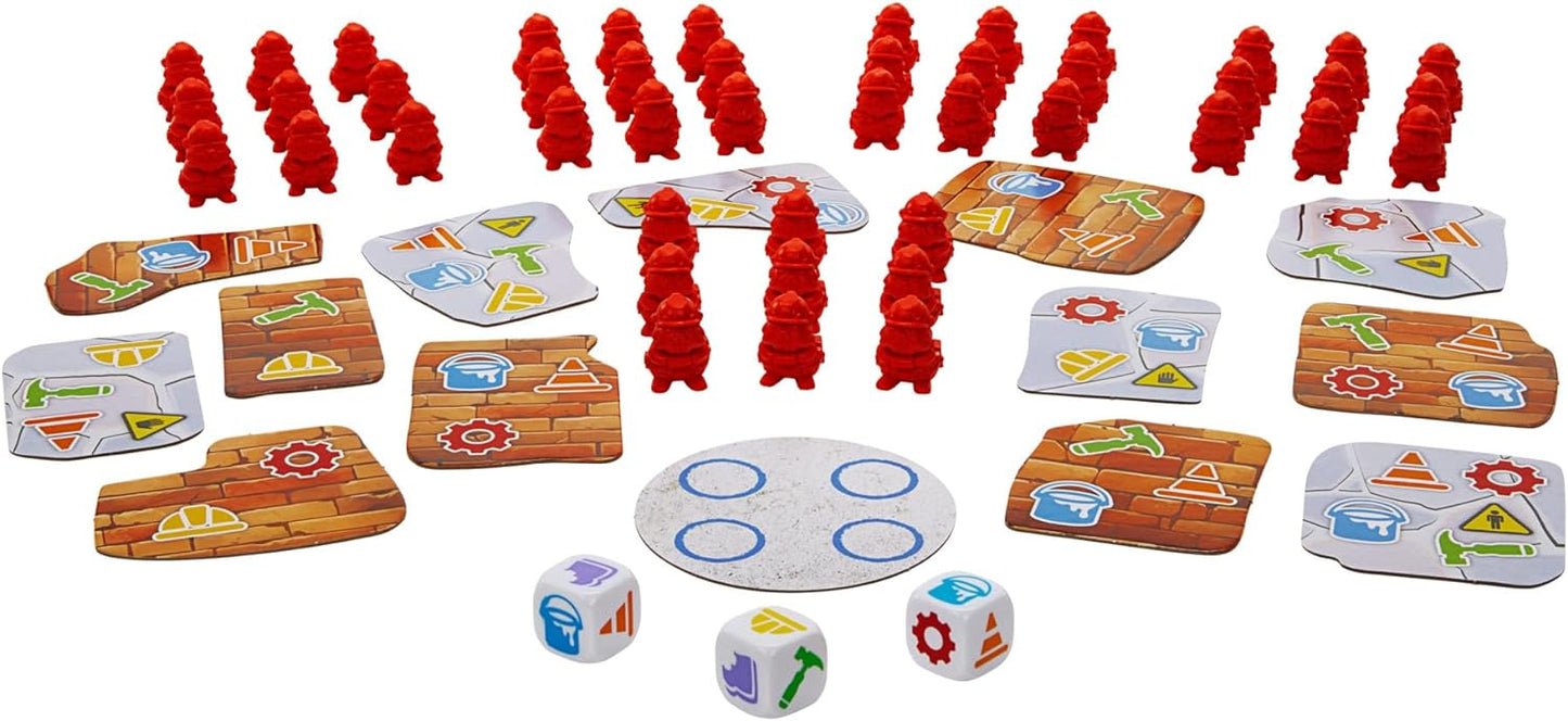 Mattel Games Juego de mesa familiar Castores Constructores, juego de habilidad para construir una torre con fichas y figuras de castores, juguete +6 años