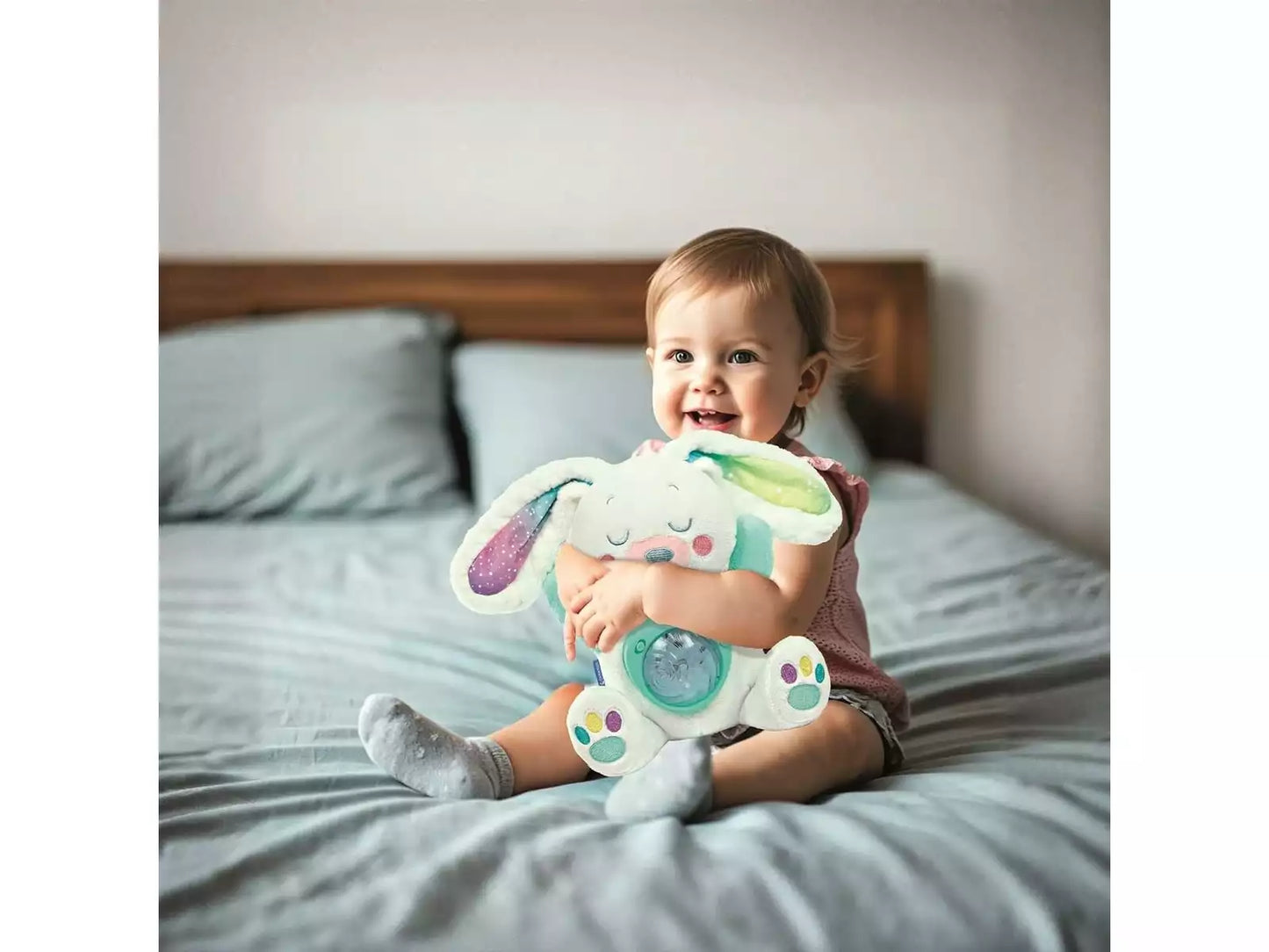 Peluche Mi Conejito Polar con Proyector de Aurora Boreal (0+ meses) ❄️🐰 Baby Clementoni – Ref.: 17502