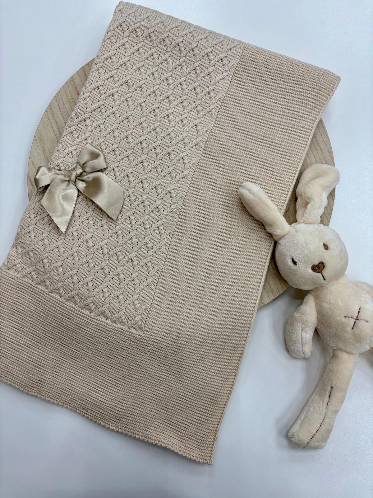 Toquilla Bebé Topo con Lazo – Suave y Toquillas Bebé con Lazo – Colores Topo, Crudo, Gris, Rosa Palo, Rosa Bebé y Lila