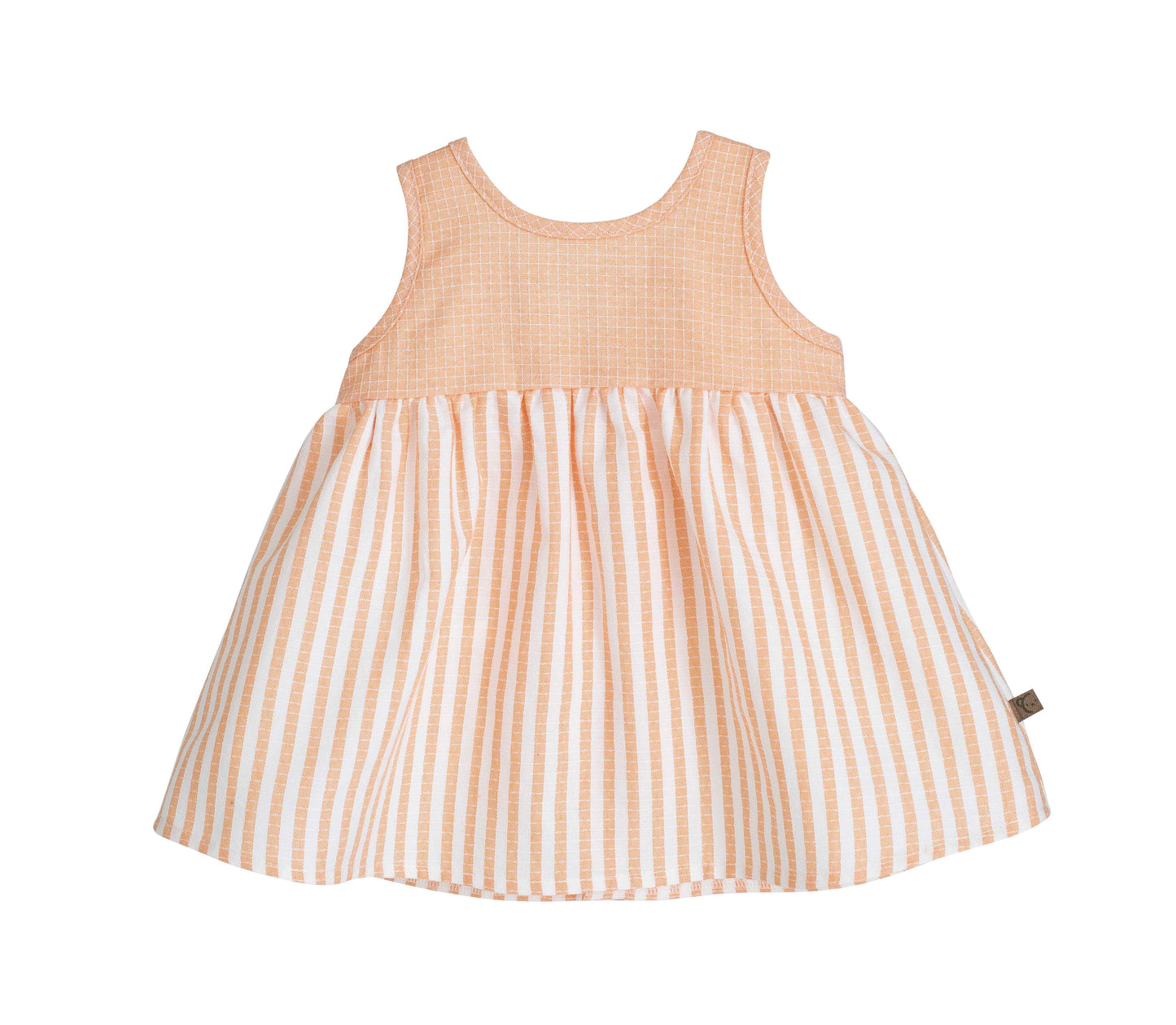 Vestido Delhi bebé y niña rayas naranja