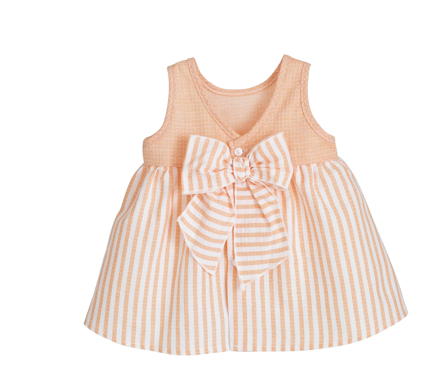 Vestido Delhi bebé y niña rayas naranja