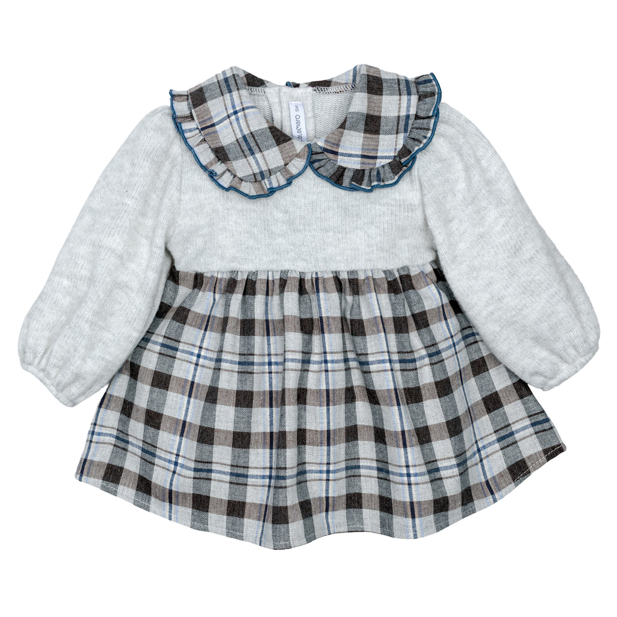 Vestido Malpica de cuadros con cuello bebé – Calamaro