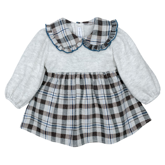 Vestido Malpica de cuadros con cuello bebé – Calamaro