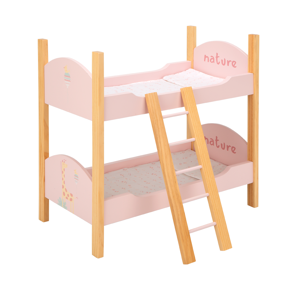 Litera Nature de madera con escalera, almohadas y colchas – Colección Nature Arias 🪵✨