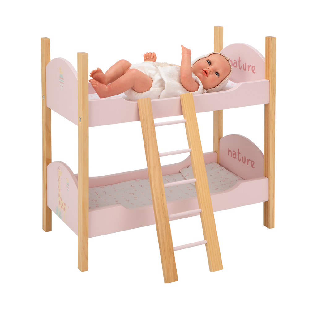 Litera Nature de madera con escalera, almohadas y colchas – Colección Nature Arias 🪵✨