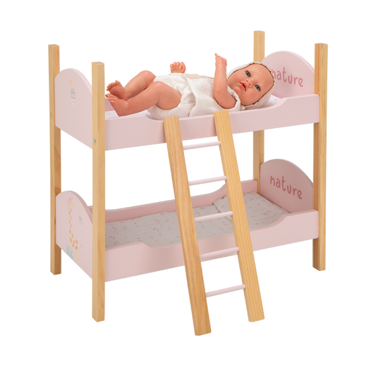 Litera Nature de madera con escalera, almohadas y colchas – Colección Nature Arias 🪵✨