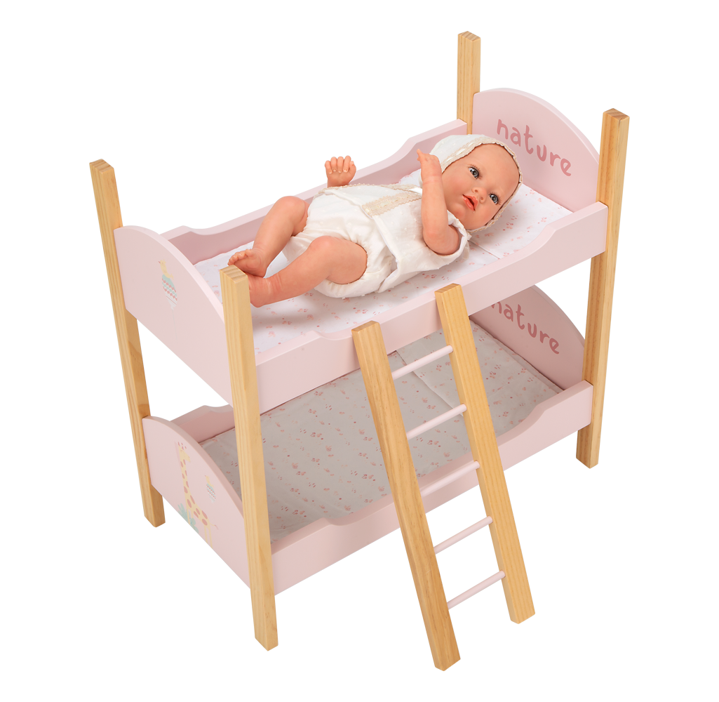Litera Nature de madera con escalera, almohadas y colchas – Colección Nature Arias 🪵✨