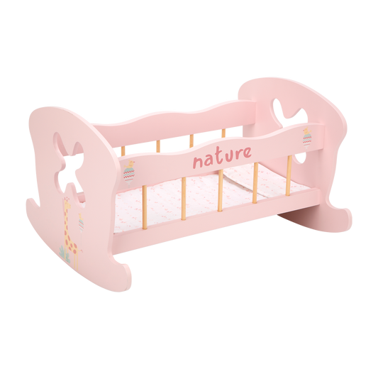 Cama balancín Nature de madera con almohada y colcha – Colección Nature 🪵