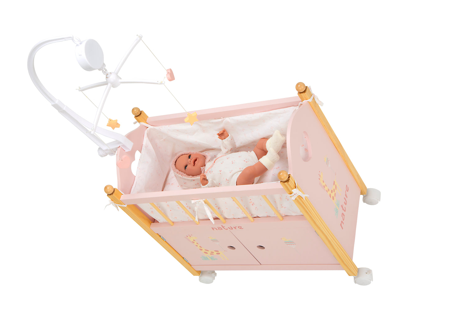 Cuna / Armario Nature de madera con carrusel – Colección Nature 🪵✨