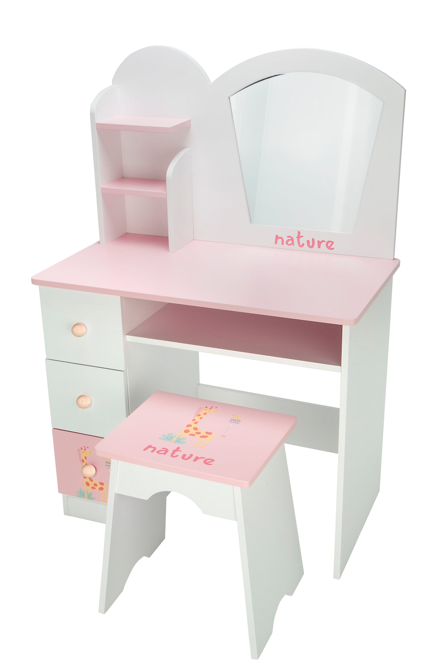 Tocador Nature de madera con taburete – Colección Nature Arias 🪞✨