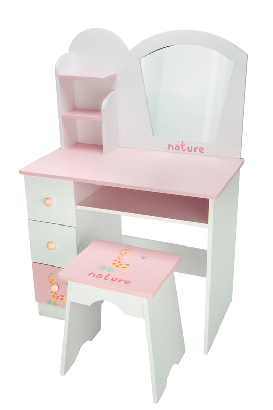 Tocador Nature de madera con taburete – Colección Nature Arias 🪞✨