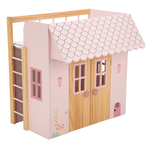 Cama-casita de madera de la colección NATURE. Medidas: 50x39x50 cm Arias