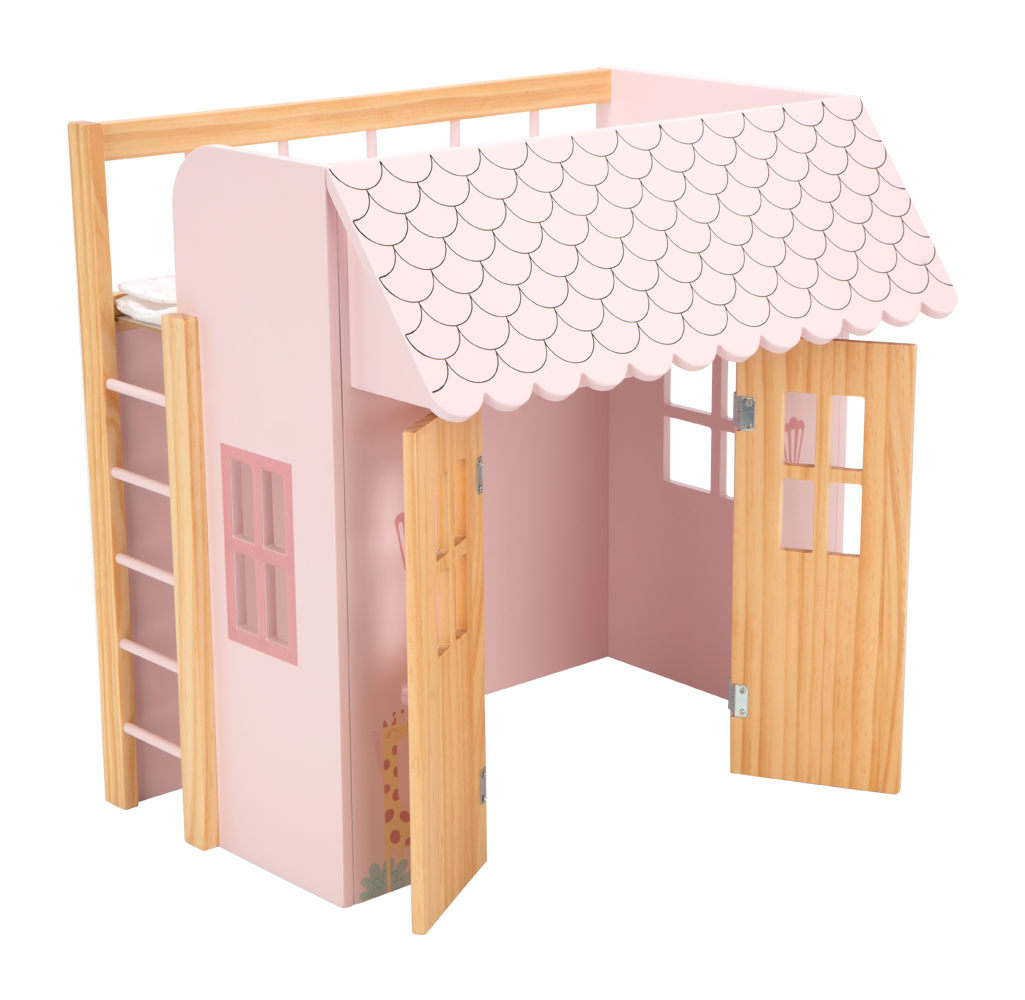 Cama-casita de madera de la colección NATURE. Medidas: 50x39x50 cm Arias