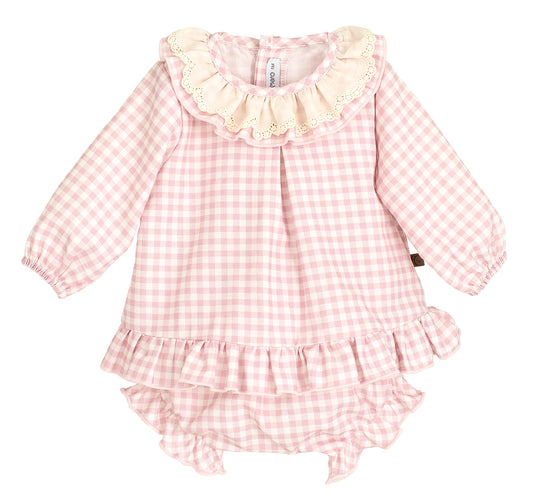 Jesusito Berg Vichy Rosa Calamaro | Niña 1-36 Meses 100% Algodón