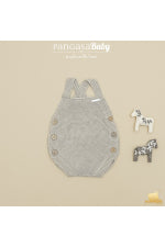 Peto básico de punto bobo para bebé gris 100% algodón