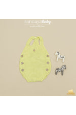 Peto básico de punto bobo para bebé amarillo 100% algodón