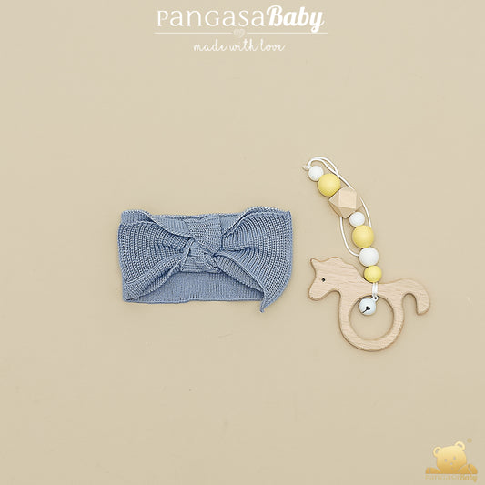 Diadema  bruma Bebé de Punto con Lazo Pangasa 100% Algodón – Colección Verano