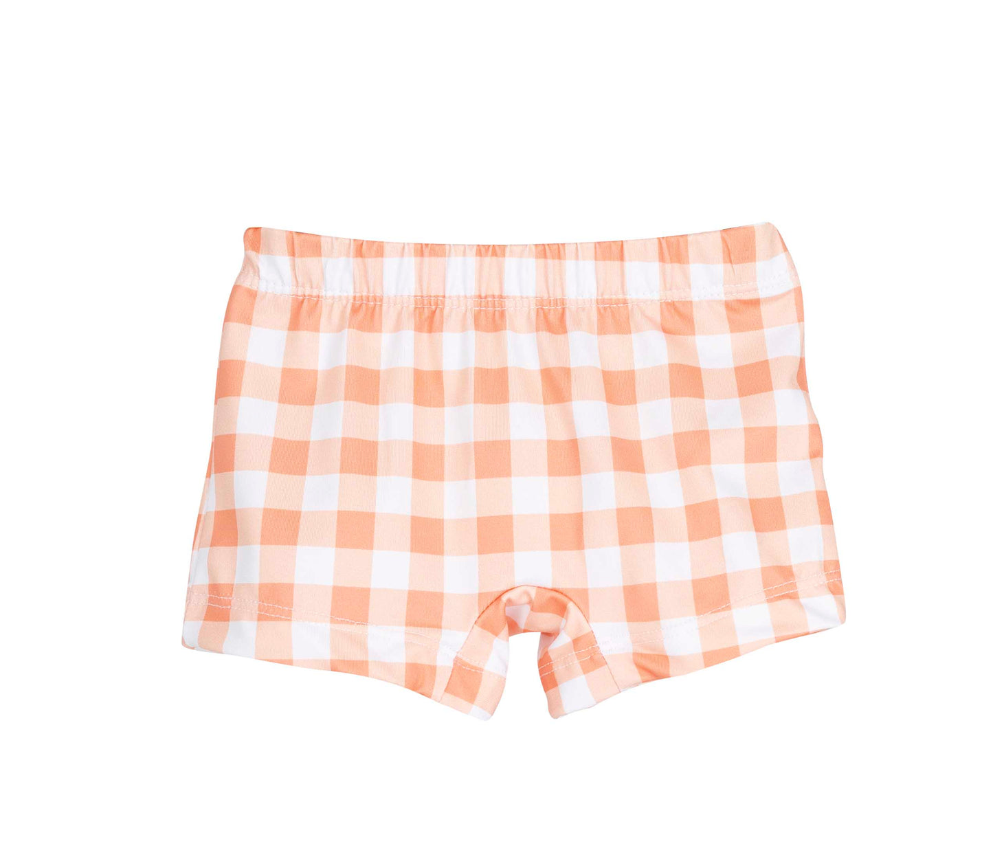 Short de baño niño cuadros naranja Familia Baño Calamaro 6 meses–6 años