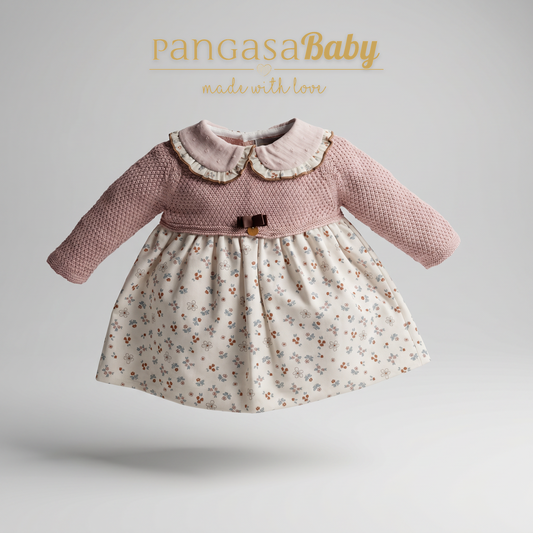 Vestido Vintage Pangasa Baby | Rosa | 1-24 meses