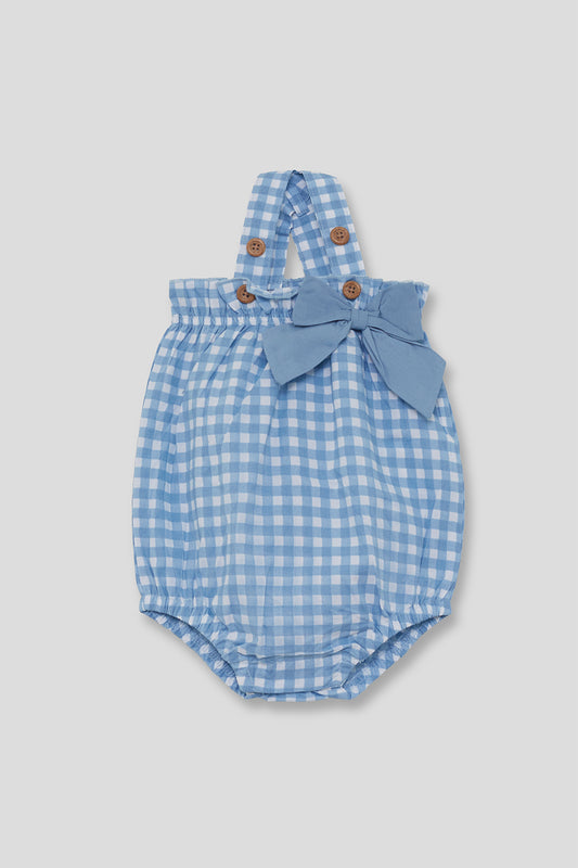Ranita Bebé Niña Vichy Azul con Lazo 1-24 Meses – Street Monkey Verano