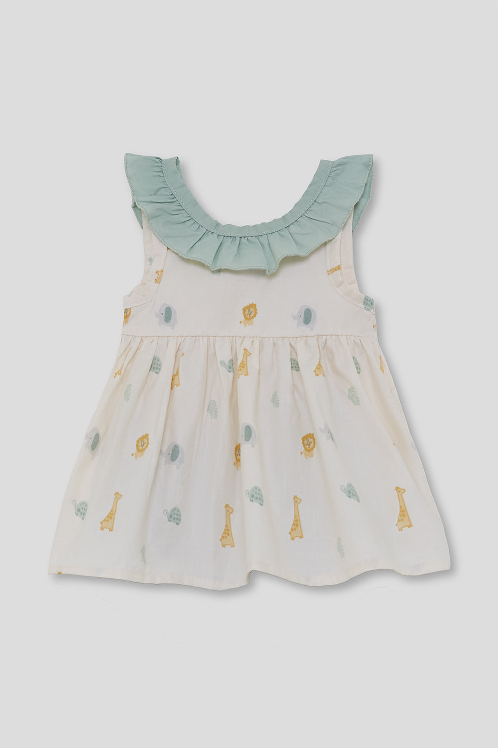 Vestido Niña Estampado Animales con Lazo Verde 3-8 Años – Street Monkey Verano