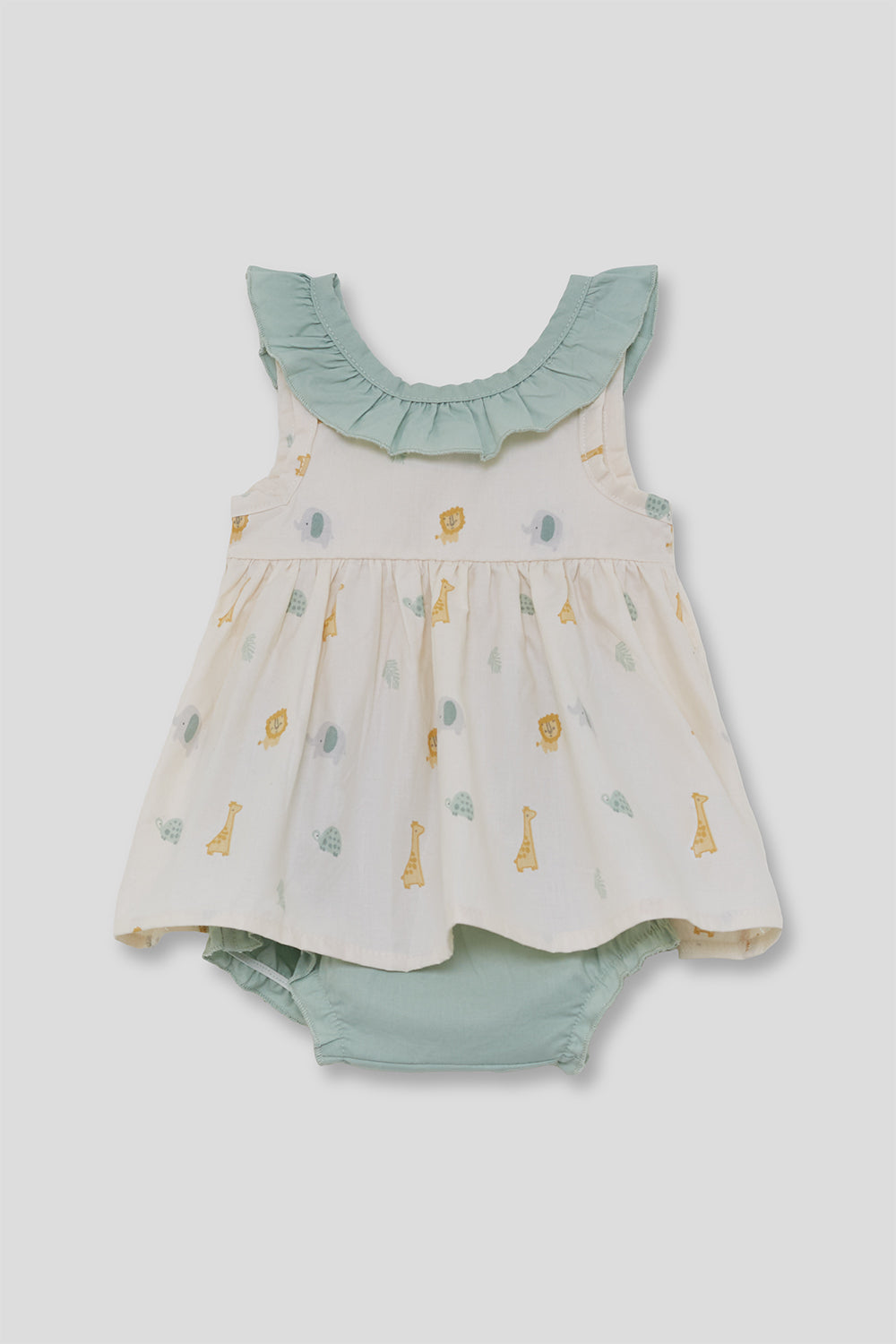 Jesusito Bebé Niña Estampado Animales con Lazo Verde 1-24 Meses – Street Monkey Verano