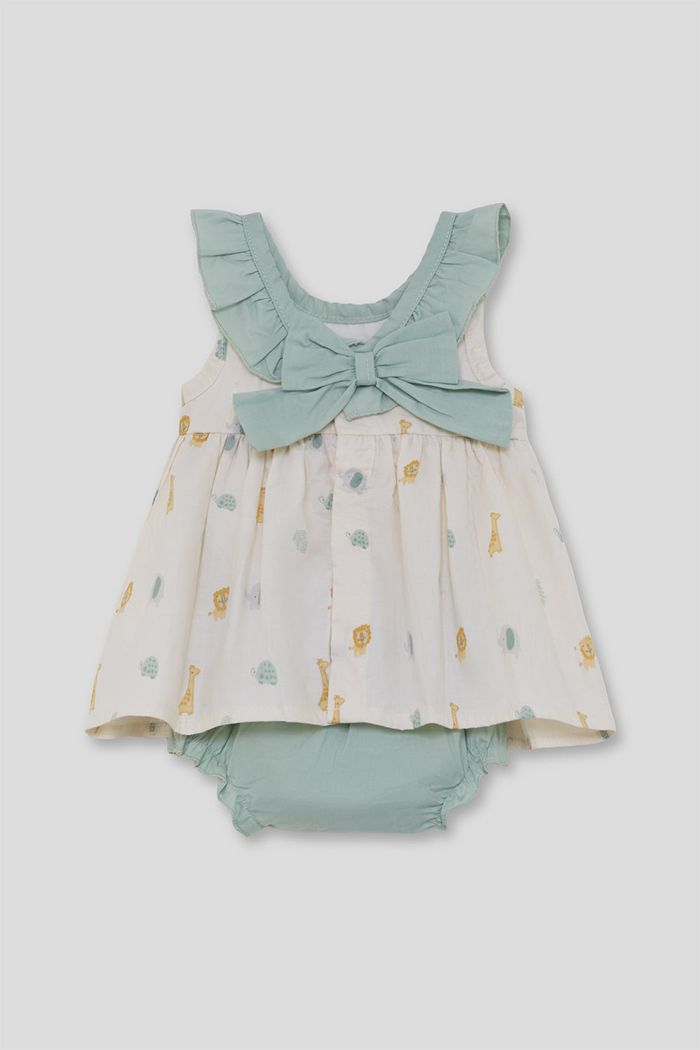 Jesusito Bebé Niña Estampado Animales con Lazo Verde 1-24 Meses – Street Monkey Verano