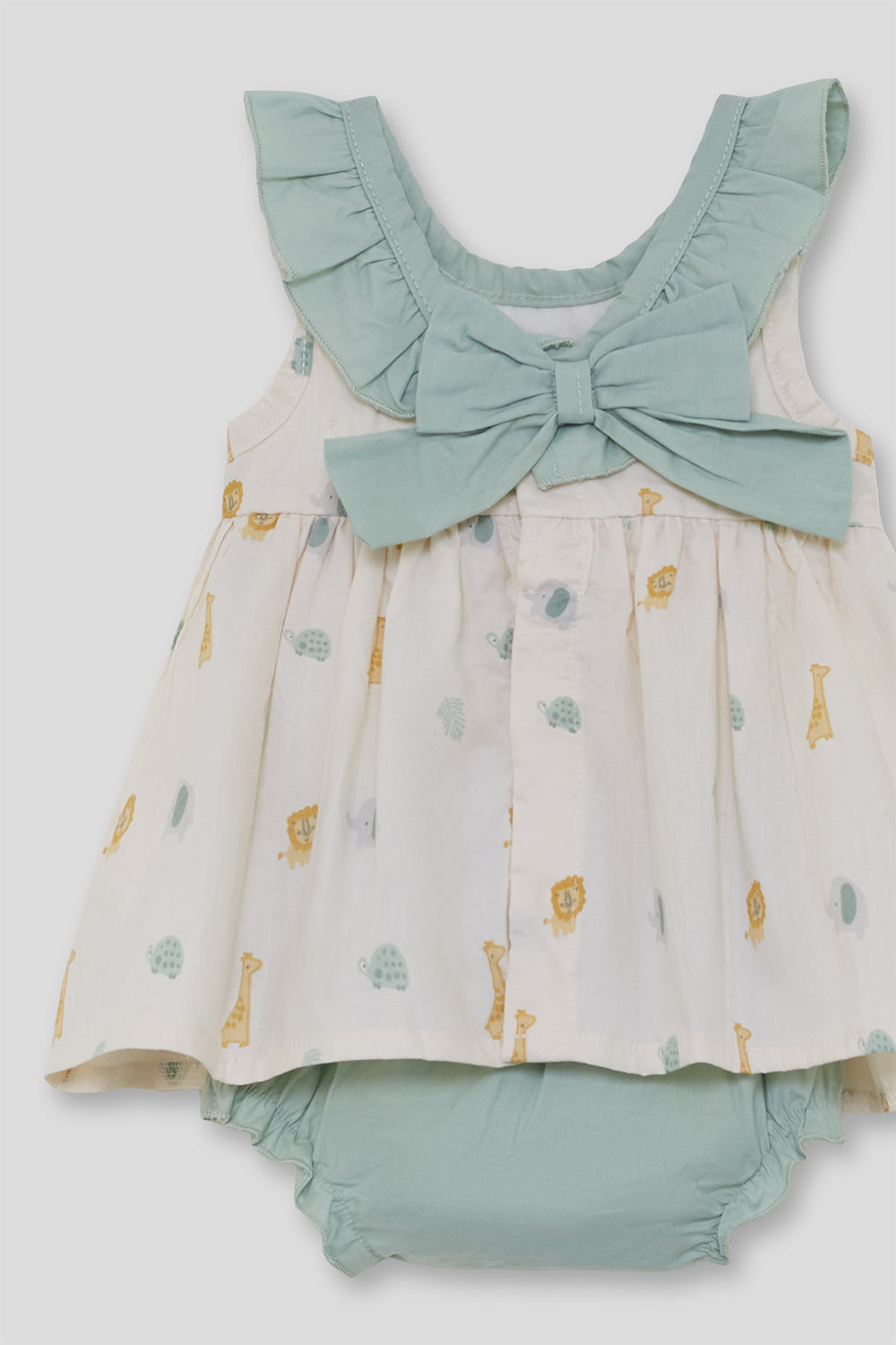 Jesusito Bebé Niña Estampado Animales con Lazo Verde 1-24 Meses – Street Monkey Verano