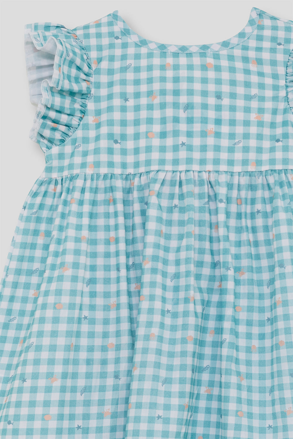 Vestido Niña Vichy Turquesa con Lazo 3-8 Años – Street Monkey Verano