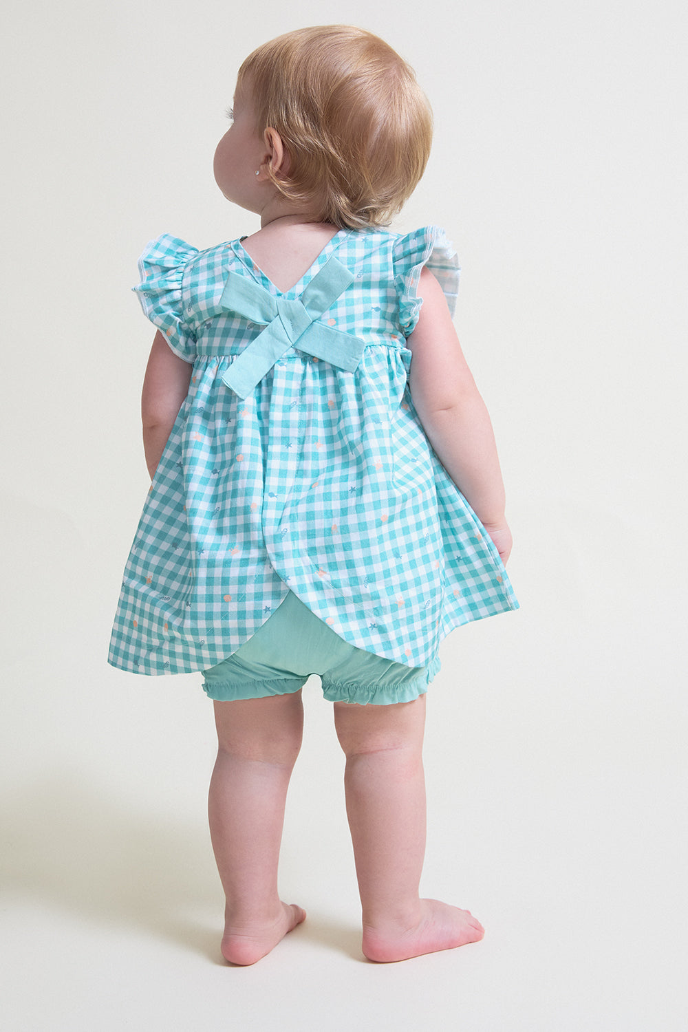 Jesusito Bebé Niña Vichy Turquesa con Lazo 1-24 Meses – Street Monkey Verano