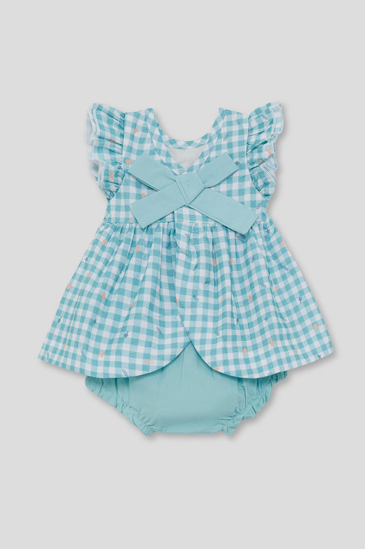 Jesusito Bebé Niña Vichy Turquesa con Lazo 1-24 Meses – Street Monkey Verano