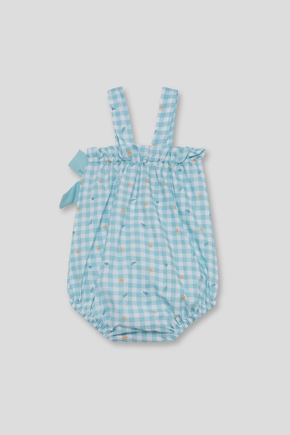 Ranita Bebé Niña Vichy Turquesa con Lazo 1-24 Meses – Street Monkey Verano