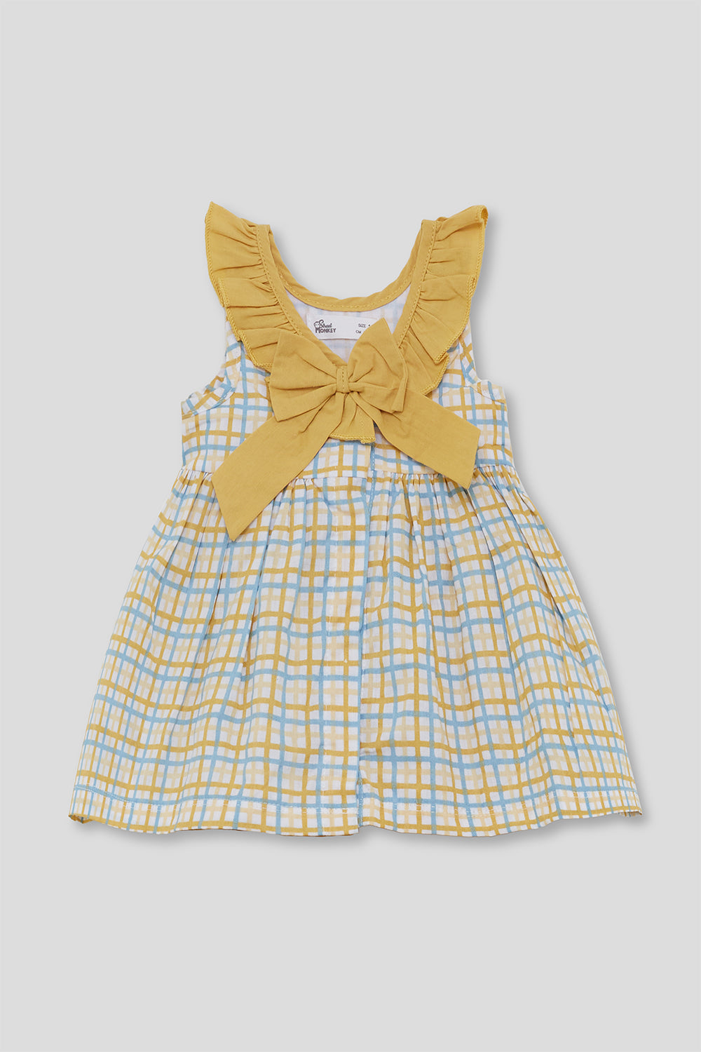 Vestido Niña Cuadros Amarillo con Lazo 3-8 Años – Street Monkey Verano